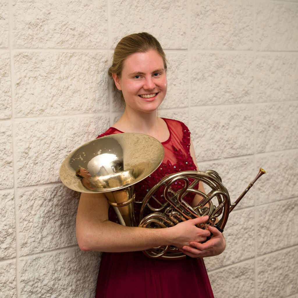 rebecca salo holding horn